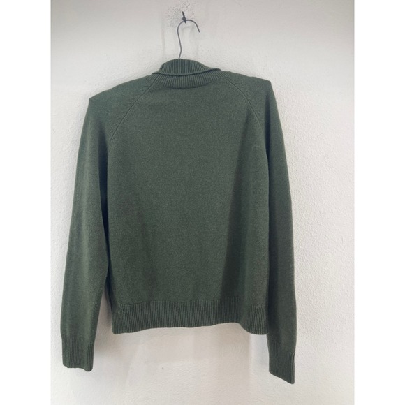 Vince 100% Cashmere Turtleneck Sweater Green Size S Quiet Money Preppy - Picture 9 of 13